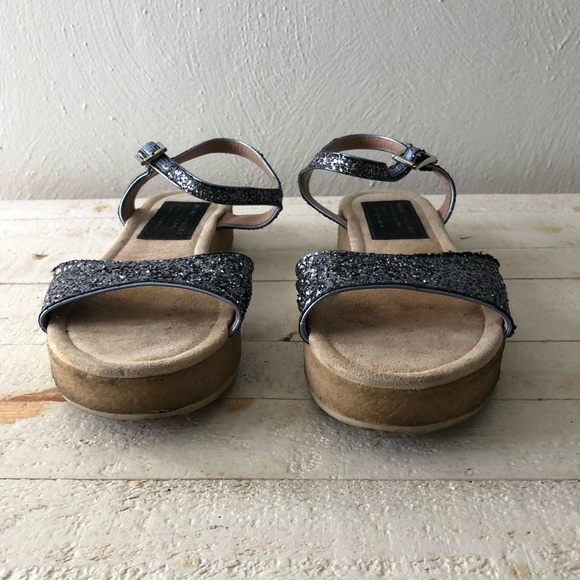 Marc Jacobs metallic glitter platform sandals 40
